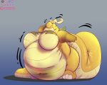  belly dragon dragonite dustyerror generation_1_pokemon happy hi_res invalid_tag nintendo obese overweight pokemon pokemon_(species) scalie transformation weight_gain western_dragon 