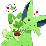  &lt;3 1:1 2023 2d_animation ^_^ ambiguous_gender animated blue_inner_ear blush blush_lines daww digital_media_(artwork) duo eeveelution espeon eyes_closed facial_markings facial_tuft felid feral flower flower_in_mouth forehead_gem forked_tail frame_by_frame fur generation_2_pokemon generation_9_pokemon green_body green_fur green_markings happy head_markings hearts_around_head larger_ambiguous long_ears long_tail loop mammal markings monotone_body monotone_fur neck_tuft nintendo paws pictographics plant pokemon pokemon_(species) quadruped red_gem red_heart rose_(flower) rose_in_mouth shaded shiny_pokemon short_playtime signature simple_background simple_shading size_difference smaller_ambiguous smile speech_bubble sprigatito tail tail_motion tailwag tontaro tuft unusual_anatomy unusual_tail white_background 