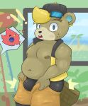 &lt;3 absurd_res animal_crossing anthro backwards_baseball_cap backwards_hat baseball_cap beaver big_butt black_nose blonde_hair blood blue_eyes blush bodily_fluids bottomwear brown_body bulge butt c.j._(animal_crossing) chameleon clothing darkened_nipples detailed_background duo emanata eyewear eyewear_on_head flick_(animal_crossing) glasses glasses_on_head glistening glistening_body hair hari hat headgear headwear hi_res horn jacket lizard looking_at_viewer looking_surprised male mammal maru_winters meme nintendo nipples nosebleed open_mouth overweight overweight_male piercing pulling_up_pants red_body reptile rodent scalie shorts signature solo_focus surprised_expression tight_pants_(meme) topwear underwear 