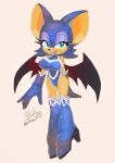  2022 anthro bat boots breasts clothing female footwear gloves handwear hi_res leotard m5mona mammal mask membrane_(anatomy) membranous_wings narrowed_eyes rouge_the_bat sega signature simple_background smile solo sonic_the_hedgehog_(series) tan_body tan_skin wings 