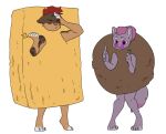  anthro clothing corlite_(squeaker) costume deathly_forest duo female food food_costume hi_res meatball meatball_costume morne_(squeaker) noodle_(disambiguation) noodle_costume noodles ramen ramen_costume 