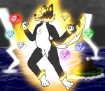  alternate_version_at_source angel_island angry anthro black_body black_fur canid canine canis chaos_emerald danthewolfdog digital_media_(artwork) electricity fur gem glowing glowing_markings hi_res hybrid lightning looking_at_viewer male mammal markings red_eyes sea sega solo sonic_the_hedgehog_(series) storm super_form water white_body white_fur wolfdog yellow_body yellow_fur 