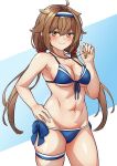  1girl ahoge arthur_ko blush breasts brown_eyes brown_hair closed_mouth collarbone cosplay cowboy_shot groin hair_between_eyes highres holding holding_whistle kantai_collection long_hair low_twintails medium_breasts navel shigure_(kancolle) shigure_kai_san_(kancolle) shigure_kai_san_(kancolle)_(cosplay) shiratsuyu_(kancolle) shiratsuyu_kai_ni_(kancolle) smile solo thigh_strap twintails twitter_username whistle whistle_around_neck 
