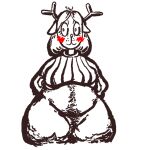  age_difference anthro antlers blush cellulite clothed clothing deer deltarune female female/female hair hairy_belly horn huge_hips long_hair mammal monochrome mothwaxmistjar no_underwear noelle_holiday overweight pantsless pattern_clothing pattern_sweater pattern_topwear pear-shaped_figure pubes solo striped_clothing striped_sweater striped_topwear stripes sweater thick_thighs topwear undertale_(series) wide_eyed wide_hips younger_female 