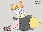  animated anthro anus balls blush blush_lines braixen butt butt_grab clothing generation_6_pokemon genitals hand_on_butt leggings legwear looking_at_viewer male nintendo pawpads paws pokemon pokemon_(species) presenting presenting_hindquarters sarcobutter smile solo tail tongue tongue_out 