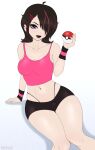 absurd_res berss breasts bulge clothed clothing emo flat_colors gynomorph hi_res human human_only intersex mammal nintendo not_furry pokeball pokemon solo thong underwear 
