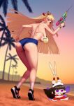  2girls absurdres ass beach dc_(makezzal) highres last_origin leona_of_blood_&amp;_iron multiple_girls ocean scissors_lise 