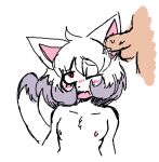  ambiguous_gender anthro bodily_fluids dipstick_hair dipstick_tail domestic_cat ear_penetration felid feline felis female flat_chested fur genital_fluids genitals hair male male/ambiguous mammal markings multicolored_hair multicolored_tail nipples open_mouth penetration penis pink_eyes robo_(robosylveon) simple_background tail tail_markings unknown_artist white_background white_body white_fur white_hair 