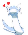  animal_focus blush_stickers closed_eyes commentary_request dratini facing_viewer full_body heart highres no_humans pokemon pokemon_(creature) solo twinkly717 white_background 