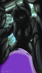  2023 absurd_res anthro artist_name big_breasts breasts duo equid equine fan_character female first_person_view forest fur glistening hair hasbro hi_res horn latex liquid_latex mammal my_little_pony nana_gel nipples nude outside plant purple_body purple_fur tree unicorn 