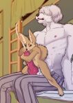  animal_genitalia animal_penis anthro barefoot beastars bed big_dom_small_sub bodily_fluids bottomwear brown_body brown_eyes brown_fur canid canine canine_genitalia canine_penis canis clothed clothing collot_(beastars) cum cumshot digital_media_(artwork) domestic_dog dominant duo ear_tuft ejaculation embrace feet fennec fluffy fluffy_tail fox fur furniture genital_fluids genitals hair hair_over_eyes hand_on_penis herding_dog hi_res hug inside knot ladder larger_male licking male male/male male_anthro mammal nipples nude_anthro nude_male on_bed open_bottomwear open_clothing open_mouth open_pants oral pants pastoral_dog pattern_bottomwear pattern_clothing penile penis penis_hug penis_lick red_penis sex shack_(artist) sheath sheepdog short short_anthro short_male sitting sitting_on_another sitting_on_bed size_difference smaller_male striped_bottomwear striped_clothing stripes tail teeth_showing tongue tongue_out topless topless_anthro topless_male tuft urethra vein veiny_penis voss_(beastars) white_body white_fur 