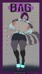  absurd_res anthro big_breasts big_nipples biig_(kansyr) bottomwear breast_expansion breast_growth breasts cleavage clothed clothing curvy_figure expansion female footwear growth hair hi_res high_heels kansyr mammal miniskirt nipples office_clothing open_mouth popping_buttons procyonid purple_eyes purple_hair raccoon skirt solo surprise thick_thighs wardrobe_malfunction 