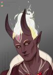  absurd_res artfight blonde_hair burning darkskinned demon dungeons_and_dragons elf hair hasbro hi_res horn humanoid light male pathfinder pnp roleplay tiefling wizards_of_the_coast 