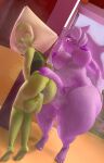  3d_(artwork) absurd_res alien amethyst_(gem_species) amethyst_(steven_universe) anus balls barn big_balls big_breasts big_butt big_penis bottomless breasts butt cartoon_network chubby_female clothed clothing digital_media_(artwork) duo female gem gem_(species) genitals grass green_body green_eyes gynomorph hair hair_over_eye hand_on_hip hay hi_res huge_butt huge_thighs humanoid imminent_anal imminent_sex intersex intersex/intersex leaning lewdwithlogan looking_at_another nude one_eye_obstructed overweight overweight_female penis peridot_(gem_species) peridot_(steven_universe) plant purple_body purple_hair sky smile smirk source_filmmaker steven_universe thick_thighs tippy_toes topwear topwear_only visor 