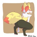  anthro black_body black_fur bodily_fluids braixen breasts canid female fur generation_6_pokemon genitals hi_res male male/female mammal nintendo penetration penis pokemon pokemon_(species) pussy red_eyes sheor sweat yellow_body 