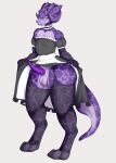 absurd_res anthro balls biped clothed clothing crossdressing eyewear genitals girly glasses hi_res horn kobold legwear maid_uniform male miphassl penis purple_body purple_lust_(2dt) purple_penis purple_scales reptile scales scalie solo stockings tail tapering_penis thick_thighs uniform 