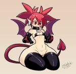  2023 big_butt blush blush_lines bone bottom_heavy bra breasts butt butt_expansion clothing cross-popping_vein demon demon_humanoid disgaea ear_piercing ear_ring etna_(disgaea) expansion fangs female genitals hair hi_res huge_butt huge_thighs humanoid humanoid_pointy_ears kneeling navel open_mouth piercing pussy red_eyes red_hair ring_piercing signature simple_background skull small_breasts solo spade_tail tail teeth text thick_thighs thigh_expansion underwear winged_humanoid wings zedrin 