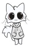  ambiguous_gender clothing domestic_cat felid feline felis gooblie_2 grey_clothing grey_hoodie grey_topwear hoodie looking_at_viewer mammal solo tail topwear white_body 