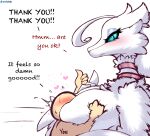  &lt;3 2023 ambiguous_gender anthro anthro_focus big_breasts blush breasts dialogue digital_media_(artwork) duo embrace english_text female female/ambiguous female_anthro female_focus fluffy fur generation_5_pokemon gesture hi_res hug human legendary_pokemon mammal milkteafox nintendo pokemon pokemon_(species) reshiram simple_background solo_focus text thumbs_up white_background white_body white_fur 