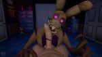  3d_(artwork) absurd_res animatronic anthro balls big_penis bow_tie claws creepy digital_media_(artwork) drawing duo erection fellatio first_person_view five_nights_at_freddy&#039;s five_nights_at_freddy&#039;s_4 genitals glowing glowing_eyes hi_res humanoid_genitalia humanoid_penis into_the_pit lagomorph leporid licking long_tongue looking_at_viewer machine male male/male male_pov mammal navel nightmare_fuel nsg_editor nude open_mouth oral penile penis plushie poster purple_eyes rabbit rabbit_ears robot scottgames sex sharp_claws sharp_fingers sharp_teeth source_filmmaker spring_bonnie_(fnaf) teeth tongue tongue_around_penis tongue_out tongue_wrap tonguejob whiskers yellow_body 