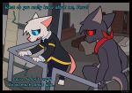  anthro blue_eyes bow_tie breakup clothed clothing cyanide_(infinitydoom) duo ferro_(infinitydoom) fur grey_body grey_fur hi_res infinitydoom male male/male mostly_nude red_eyes rejection sad scarf scarf_only story story_in_description suicidal_ideation tragedy white_body white_fur 
