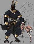  animal_humanoid ankh anthro anubian_jackal anubis anubis_(nlebo_hentai) bast bast_(nlebo_hentai) big_breasts big_penis black_body black_fur breasts canid canine canis claws clothed clothing curvy_figure dark_body dark_skin deity duo egyptian_mythology felid feline female fur genitals gold_(metal) gold_jewelry grey_background head_grab hi_res huge_breasts humanoid imminent_sex jackal jewelry larger_male looking_up male male/female mammal middle_eastern_mythology muscular muscular_anthro muscular_male mythology nervous nlebo_hentai penis question_mark sharp_claws simple_background size_difference skimpy smaller_female thick_penis thick_thighs vein veiny_penis 