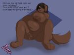  anthro belly belly_squish bird_dog breasts calling canid canine canis domestic_dog female hi_res hunting_dog labrador lonnyk mammal masturbation nipples nude overweight overweight_female phone retriever sagging_breasts sitting sitting_on_ground solo sonia_(lonnyk) squish 