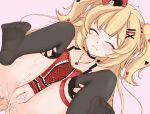  1girl akai_haato akai_haato_(5th_costume) anal black_choker black_thighhighs blonde_hair breasts choker cleavage closed_eyes cum cum_in_ass dress hair_ornament hairpin heart heart_hair_ornament highres hololive kisaragi_1go large_breasts long_hair non-web_source official_alternate_costume penis pussy red_dress source_request thighhighs virtual_youtuber x_hair_ornament 