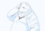  2023 anthro bear bear_2key belly big_belly cellphone hi_res kemono male mammal moobs overweight overweight_male phone portrait simple_background smartphone solo 