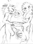  balls_expansion coffeesoda_(fursona) cum_in_penis dragon duo expansion flave flave_(fursona) fur fur_markings genital_expansion genitals hair hyena inflation internal knot looking_at_viewer looking_pleasured male male/male mammal markings penetration penis prostate pubes sketch speech_bubble spiked_penis spikes spikes_(anatomy) spiky_hair tail urethra urethral urethral_bulge urethral_penetration wingless_dragon 