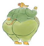  anthro barefoot belly big_belly big_butt bottomwear butt clothing eyewear feet food fur geronimo_stilton glasses green_bottomwear green_clothing green_pants green_suit hi_res holding_cheese holding_food holding_object huge_butt looking_at_butt looking_down looking_down_at_self male mammal mouse multicolored_body multicolored_fur murid murine obese obese_anthro obese_male orange_body orange_fur overweight overweight_anthro overweight_male pants pranicsbird rodent simple_background solo standing suit thick_thighs two_tone_body two_tone_fur white_background 