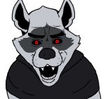  alpha_channel anonymous_artist anthro canid canine canis clothing death_(puss_in_boots) fur grey_body grey_fur low_res male mammal open_mouth perro_rabioso red_eyes robe sharp_teeth simple_background solo soyjak teeth transparent_background wolf 