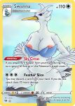  absurd_res anatid anseriform anserinae anthro avian beak bird breasts cloud custom_cards feathers female gauox generation_5_pokemon genitals hi_res nintendo nipples pokemon pokemon_(species) pokemon_card pussy sky solo swan swanna white_body 