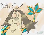  2022 5:4 antennae_(anatomy) anthro areola artist_logo big_breasts biped blue_tail blush blush_lines bodily_fluids breasts brown_areola brown_body brown_hair brown_nipples brown_skin character_name dated drooling eyelashes female female_symbol forehead_gem gender_symbol generation_3_pokemon genitals glistening glistening_tail green_eyes hair harriett_(latiar) humanoid_genitalia humanoid_pussy latiar logo long_neck marine milotic multicolored_tail navel nintendo nipples non-mammal_breasts non-mammal_nipples orange_background orange_sclera orange_tail pokemon pokemon_(species) portrait pseudo_hair puffy_areola pussy saliva simple_background slightly_chubby solo symbol tail thick_thighs three-quarter_portrait tongue tongue_out white_background wide_hips 