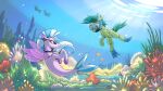  anthozoan bubble cnidarian coral coral_reef earth_pony equid equine eyewear female fish flippers friendship_is_magic goggles hasbro hi_res horse jewelry male mammal marine my_little_pony mysticalpha necklace pony sandbar_(mlp) seahorse silverstream_(mlp) snorkel syngnathid syngnathiform underwater water 