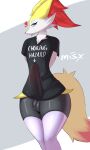  &lt;3 anthro balls big_penis braixen bulge canid canine clothed clothing erection erection_under_clothing erection_under_shirt generation_6_pokemon genital_outline genitals girly hi_res humanoid_genitalia humanoid_penis ineffective_clothing legwear looking_at_viewer male mammal misx nintendo penis penis_outline pinup pokemon pokemon_(species) pose shirt skindentation solo standing stockings thick_thighs thigh_highs tight_clothing topwear wide_hips 
