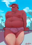  2023 anthro artist_name backwards_baseball_cap backwards_hat baseball_cap bell big_nipples body_hair briefs brown_hair bulge chest_hair cigarette cigarette_in_mouth clothed clothing colored dated detailed_bulge domestic_pig eyes_closed frat_boy hair happy_trail hat headgear headwear hi_res leaning leaning_back leg_hair male mammal mangolynx monotone_body monotone_skin moobs navel nipples object_in_mouth overweight overweight_anthro overweight_male palm_tree pink_body pink_nipples pink_skin plant red_baseball_cap red_clothing red_headwear sky smoking solo stubble suid suina sus_(pig) tighty_whities topless topless_anthro topless_male tree underwear white_briefs white_clothing white_underwear 