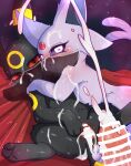  bodily_fluids cum cum_inside cum_on_face eeveelution ejaculation espeon felid female feral generation_2_pokemon genital_fluids group hi_res himimi human male male/female mammal nintendo pokemon pokemon_(species) trio umbreon 