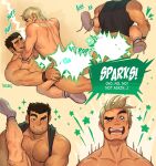  2boys absurdres anal artist_name bara bare_pectorals black_hair black_tank_top blonde_hair bottomless censored chest_hair completely_nude english_text facial_hair helbai highres large_pectorals lucas_lee lying male_focus multiple_boys muscular muscular_male nipples nude on_back open_mouth pectorals scott_pilgrim_(series) scott_pilgrim_takes_off sex short_hair sitting sitting_on_person smile socks tank_top teeth todd_ingram white_socks yaoi 