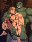  abs balls big_balls big_dom_small_sub big_muscles big_pecs big_penis black_hair blonde_hair bodily_fluids bound chain chained dominant dominant_humanoid dominant_male dripping duo fannypacking genital_fluids genitals hair hi_res huge_balls huge_penis human human_on_humanoid humanoid humanoid_dominating_human interspecies larger_humanoid larger_male male male/male mammal muscular muscular_human muscular_humanoid muscular_male nipples not_furry nude open_mouth orc pecs penis precum precum_drip sitting_on_another sitting_on_penis size_difference smaller_human smaller_male submissive submissive_human submissive_male teeth tusks zettartz 
