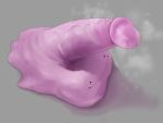  ._. commentary_request ditto grey_background highres marbleslime no_humans penis pokemon pokemon_(creature) shadow slime_(creature) smile solo steam transformed_ditto uncensored 