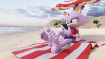  3d_(artwork) anthro barefoot beach beach_towel blaze_the_cat digital_media_(artwork) domestic_cat feet feetymcfoot felid feline felis female hi_res mammal phone seaside sega soles solo sonic_the_hedgehog_(series) toes towel 