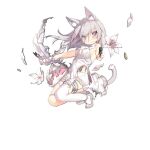  +_+ 1girl aiming_at_viewer animal_ears blush breasts closed_mouth dress eyes_visible_through_hair floating_hair flower full_body garter_belt girls&#039;_frontline glint grey_footwear gun handgun high_heels holding holding_gun holding_weapon lily_(flower) long_hair looking_at_viewer medium_breasts official_alternate_costume official_art on_one_knee p7_(girls&#039;_frontline) p7_(pinky_swear)_(girls&#039;_frontline) purple_eyes saru shoes sideboob simple_background smile solo swept_bangs symbol-shaped_pupils tail thighhighs torn_clothes torn_dress torn_thighhighs transparent_background weapon white_dress white_flower white_thighhighs 