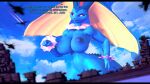  16:9 2023 3d_(artwork) 4k absurd_res aircraft airplane anthro areola battleship big_areola big_breasts big_ears black_sclera blue_areola blue_body blue_nipples blue_scales blue_sky breasts curvy_figure detailed_background dialogue digital_media_(artwork) eeveelution english_text eyelashes female fingers floppy_ears generation_1_pokemon generation_4_pokemon hand_on_butt hand_on_own_butt helicopter hi_res hourglass_figure huge_areola huge_breasts hybrid jet long_ears long_tail lopunny macro nintendo nipples nude outside pokemon pokemon_(species) scales ship sky small_waist solo source_filmmaker spikes spikes_(anatomy) tail text themanwithaquest thick_thighs vaporeon vaporunny_(japeal) vehicle voluptuous warship watercraft white_eyes wide_hips widescreen 