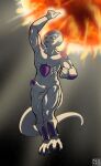  3_toes absurd_res balls dragon_ball dragon_ball_z feet foreskin frieza frieza_race genitals hi_res immelmann looking_at_viewer male muscular null penis red_eyes solo space teeth_showing toes 