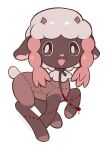  blood bodily_fluids docked_tail ears_down eyelashes female feral feral_with_hair fur gashamon_(artist) generation_8_pokemon glistening glistening_hair hair hooves horn nintendo pivoted_ears plushie pokemon pokemon_(species) raised_arm rope sheep_tail short_tail solo stitch_(sewing) tail wooloo 