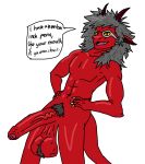  absurd_res anthro balls big_balls big_penis dragon exhibitionism flave flave_(fursona) gag genitals hair hi_res horn humanoid_genitalia humanoid_penis male penis pubes saggy_balls sharp_teeth solo spiky_hair tail teeth wingless_dragon 