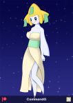  anthro anthrofied clothed clothing commandg female generation_3_pokemon jirachi legendary_pokemon nintendo pokemon pokemon_(species) pokemorph simple_background solo 