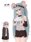  3girls ? absurdres english_text eyeshadow g11_(girls&#039;_frontline) girls&#039;_frontline highres hk416_(girls&#039;_frontline) m200_(girls&#039;_frontline) makeup mr.something multiple_girls spoken_question_mark surprised torn_clothes wide-eyed 