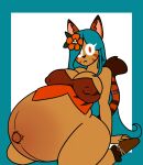  animal_ears animal_skin anthro big_butt breasts bundle-of-kinks butt clothing cookie_(cookie_run) dress felid female food food_creature hi_res huge_butt hyper hyper_pregnancy ill_fitting_clothing mammal nipple_outline pantherine pregnant solo tail tiger tiger_lily_cookie 